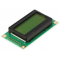 RC0802A-YHY-CSX; Display: LCD; alphanumeric; STN Positive; 8x2; yellow-green; LED; RAYSTAR OPTRONICS RC0802A-YHY-CSX; Display: LCD; alphanumeric; STN Positive; 8x2; yellow-green; LED; RAYSTAR OPTRONICS