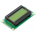 RC0802A-YHY-ESX; Display: LCD; alphanumeric; STN Positive; 8x2; yellow-green; LED; RAYSTAR OPTRONICS RC0802A-YHY-ESX; Display: LCD; alphanumeric; STN Positive; 8x2; yellow-green; LED; RAYSTAR OPTRONICS