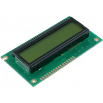 RC1602A-YHW-CSV; Display: LCD; alphanumeric; STN Positive; 16x2; yellow-green; LED; RAYSTAR OPTRONICS RC1602A-YHW-CSV; Display: LCD; alphanumeric; STN Positive; 16x2; yellow-green; LED; RAYSTAR OPTRONICS