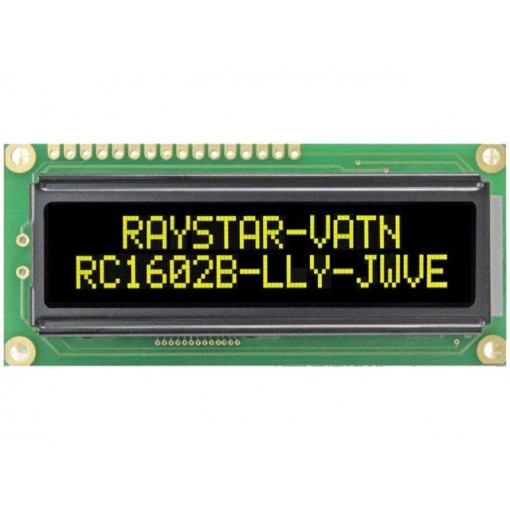 RC1602B-LLY-JWVE; Display: LCD; alphanumeric; VA Negative; 16x2; 80x36x13.2mm; LED; RAYSTAR OPTRONICS