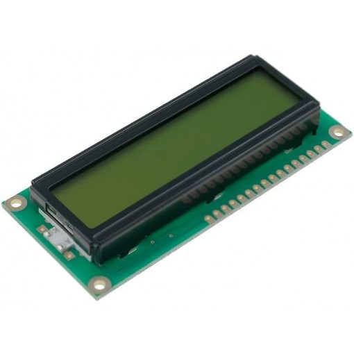 RC1602B-YHY-CSVD; Display: LCD; alphanumeric; STN Positive; 16x2; yellow-green; LED; RAYSTAR OPTRONICS