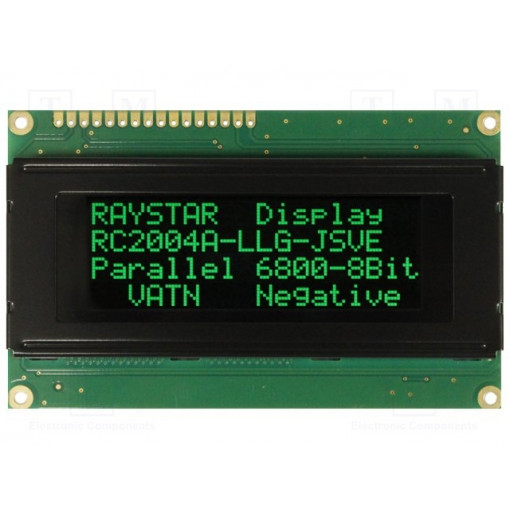 RC2004A-LLG-JSVE; Display: LCD; alphanumeric; VA Negative; 20x4; 98x60x13.6mm; LED; RAYSTAR OPTRONICS