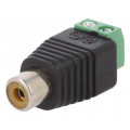 RCA-F-TB; Transition: adapter; mono; RCA socket,terminal block; PIN: 2;  RCA-F-TB; Transition: adapter; mono; RCA socket,terminal block; PIN: 2;