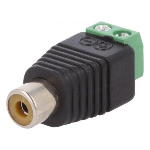 RCA-F-TB; Transition: adapter; mono; RCA socket,terminal block; PIN: 2; 