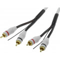 ; Cable; for amplifier; RCA plug x2,control,both sides; 5m; 4CARMEDIA
