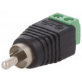 RCA-M-TB; Transition: adapter; mono; RCA plug,terminal block; PIN: 2;  RCA-M-TB; Transition: adapter; mono; RCA plug,terminal block; PIN: 2;