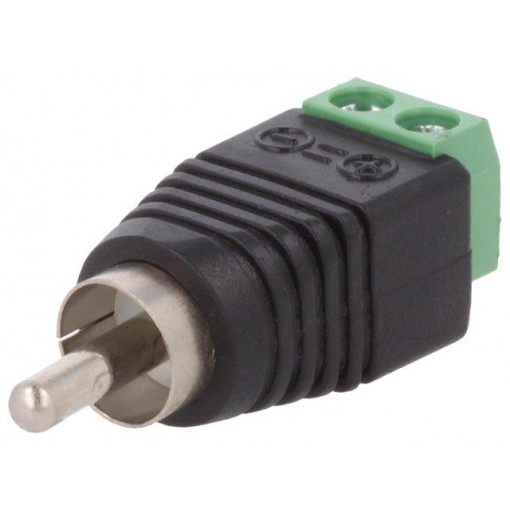 RCA-M-TB; Transition: adapter; mono; RCA plug,terminal block; PIN: 2; RCA-M-TB; Transition: adapter; mono; RCA plug,terminal block; PIN: 2;