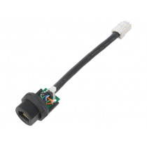 RCP-5SPFFP-SCM7B10; Adapter cable; 0.1m; PIN: 8; Cat: 5e; Layout: 8p8c; IP67; straight; AMPHENOL