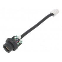 RCP-5SPFFP-TCM7B10; Adapter cable; 0.1m; PIN: 8; Cat: 5e; Layout: 8p8c; IP67; straight; AMPHENOL