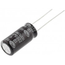RD1A228M10020BB; Capacitor: electrolytic; THT; 2200uF; 10VDC; Ø10x20mm; Pitch: 5mm; SAMWHA