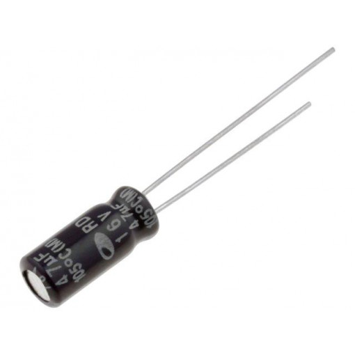 RD1C476M05011BB; Capacitor: electrolytic; THT; 47uF; 16VDC; Ø5x11mm; Pitch: 2mm; ±20%; SAMWHA