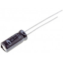 RD1J106M05011BB; Capacitor: electrolytic; THT; 10uF; 63VDC; Ø5x11mm; Pitch: 2mm; ±20%; SAMWHA