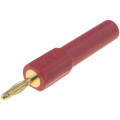 ; Adapter; 2mm banana; 36A; 60VDC; red; Plating: gold-plated; 44.5mm; 