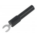 ; Adapter; banana 4mm socket,fork terminal; 60VDC; 36A; black; 43mm; 
