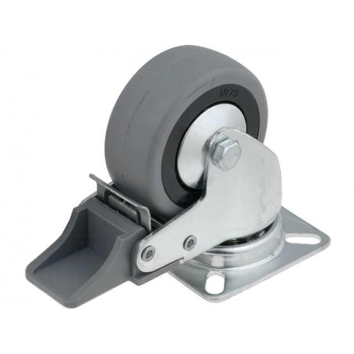 452056; Transport wheel; Ø: 60mm; W: 24mm; H: 83mm; torsional with lock; ELESA+GANTER