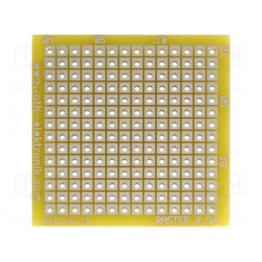 RE015-LF; Board: universal; single sided,prototyping; W: 40mm; L: 40.5mm; ROTH ELEKTRONIK GMBH RE015-LF; Board: universal; single sided,prototyping; W: 40mm; L: 40.5mm; ROTH ELEKTRONIK GMBH