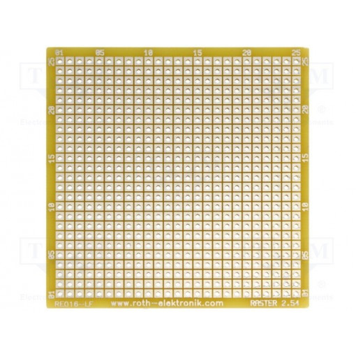 RE016-LF; Board: universal; single sided,prototyping; W: 67.94mm; L: 68.58mm; ROTH ELEKTRONIK GMBH RE016-LF; Board: universal; single sided,prototyping; W: 67.94mm; L: 68.58mm; ROTH ELEKTRONIK GMBH