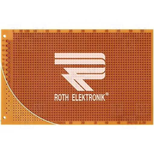 RE120-HP; Board: universal; single sided,prototyping; W: 100mm; L: 160mm; ROTH ELEKTRONIK GMBH RE120-HP; Board: universal; single sided,prototyping; W: 100mm; L: 160mm; ROTH ELEKTRONIK GMBH