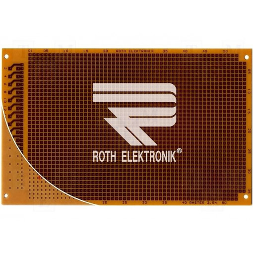 RE317-HP; Board: universal; single sided,prototyping; W: 100mm; L: 160mm; ROTH ELEKTRONIK GMBH