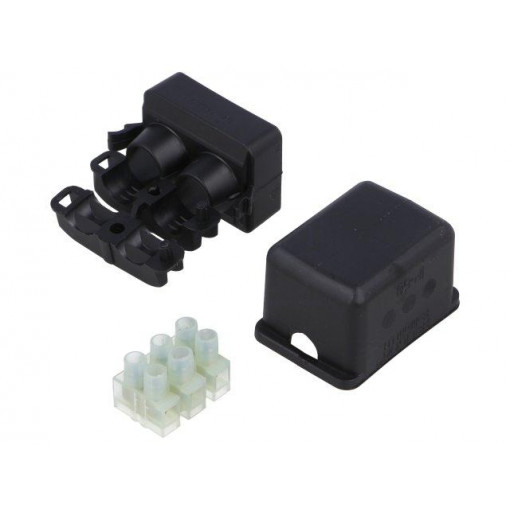 435-01653; Gel cable joint; RELICON; polyamide; IP68; black; Y: 38mm; X: 42.5mm; HELLERMANNTYTON 435-01653; Gel cable joint; RELICON; polyamide; IP68; black; Y: 38mm; X: 42.5mm; HELLERMANNTYTON