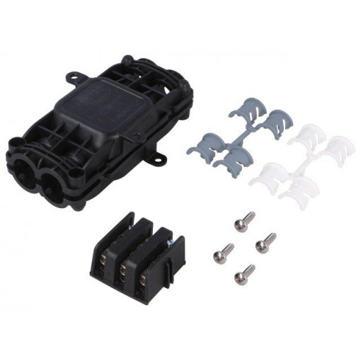 435-01658; Gel cable joint; RELICON; polyamide; IP68; black; Y: 138mm; X: 78mm; HELLERMANNTYTON 435-01658; Gel cable joint; RELICON; polyamide; IP68; black; Y: 138mm; X: 78mm; HELLERMANNTYTON