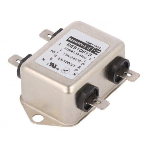RES10F13; Filter: anti-interference; 250VAC; Cx: 100nF; Cy: 9.4nF; 0.8mH; 1MΩ; ROXBURGH EMC