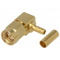 RF2-01A-02-50-G; Plug; SMA; male; angled 90°; LMR100,RG174,RG316; crimped; teflon; ADAM TECH