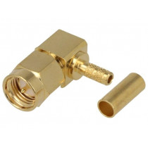 RF2-01A-02-50-G; Plug; SMA; male; angled 90°; LMR100,RG174,RG316; crimped; teflon; ADAM TECH