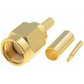 RF2-02-T-02-50-G; Plug; SMA; male; straight; RG174,RG188,RG316; crimped; for cable; ADAM TECH