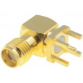 RF2-03-T-00-50-G; Socket; SMA; female; angled 90°; THT; teflon; gold-plated; ADAM TECH