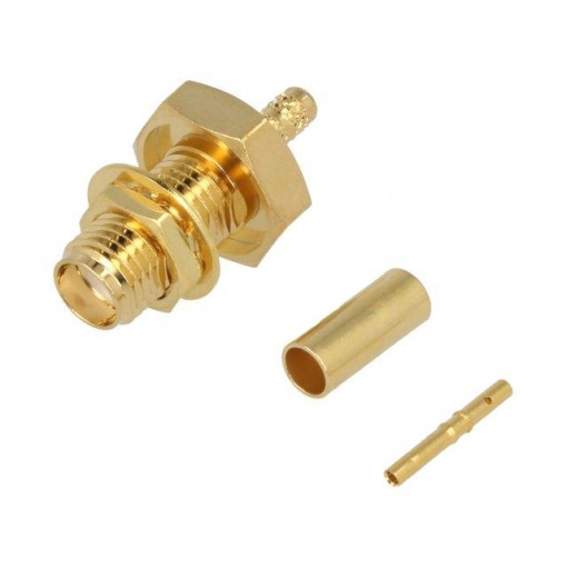 RF2-06A-T-02-50-G; Socket; SMA; female; straight; LMR100,RG174,RG316; crimped; teflon; ADAM TECH RF2-06A-T-02-50-G; Socket; SMA; female; straight; LMR100,RG174,RG316; crimped; teflon; ADAM TECH