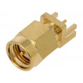 RF2-154-T-17-50-G; Socket; SMA; male; straight; THT; on PCBs; teflon; gold-plated; ADAM TECH