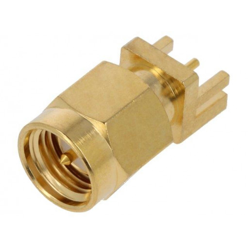 RF2-154-T-17-50-G; Socket; SMA; male; straight; THT; on PCBs; teflon; gold-plated; ADAM TECH