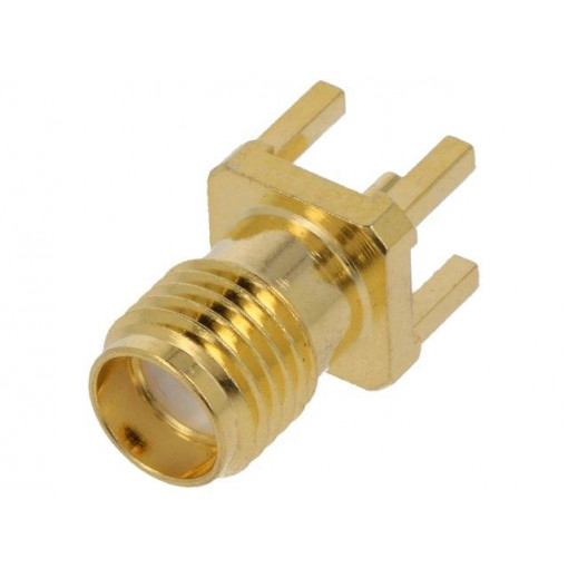 RF2-19A-T-00-50-G; Socket; SMA; female; straight; THT; on PCBs; teflon; gold-plated; ADAM TECH