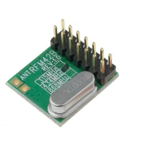 RFM42B-433D; Module: RF; FM transmitter; FSK; 433.92MHz; SPI; 1.8÷3.6VDC; 20dBm; HOPE MICROELECTRONICS