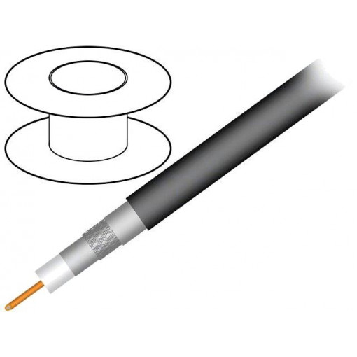 S1160BEFT; Wire: coaxial; RG11; 1x75Ω; solid; CCS; PE; black; 305m; TELESTE