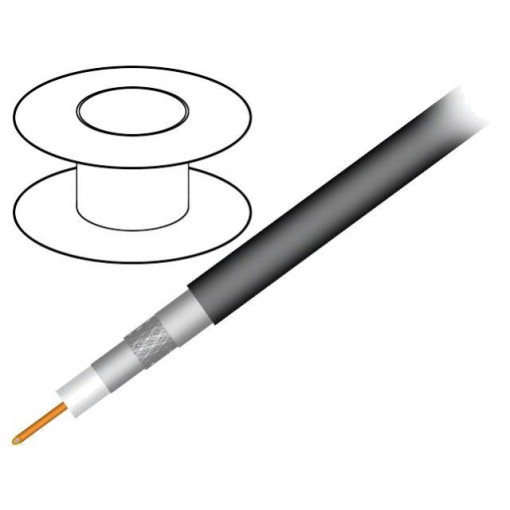 S1160BVT; Wire: coaxial; RG11; 1x75Ω; solid; CCS; PVC; black; 305m; TELESTE