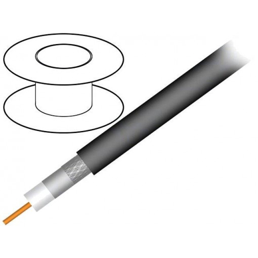 S1160BEFCU; Wire: coaxial; RG11; 1x75Ω; solid; Cu; PE; black; 305m; TELESTE S1160BEFCU; Wire: coaxial; RG11; 1x75Ω; solid; Cu; PE; black; 305m; TELESTE