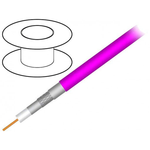 S5990 VVTCU; Wire: coaxial; RG59; 1x75Ω; solid; Cu; PVC; violet; 100m; TELESTE S5990 VVTCU; Wire: coaxial; RG59; 1x75Ω; solid; Cu; PVC; violet; 100m; TELESTE