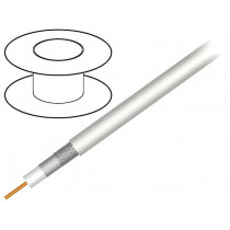 S677WVCU; Wire: coaxial; RG6; 1x75Ω; solid; Cu; PVC; white; 100m; TELESTE S677WVCU; Wire: coaxial; RG6; 1x75Ω; solid; Cu; PVC; white; 100m; TELESTE