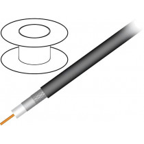 S677BEFCU; Wire: coaxial; RG6; 1x75Ω; solid; Cu; PE; black; 100m; TELESTE S677BEFCU; Wire: coaxial; RG6; 1x75Ω; solid; Cu; PE; black; 100m; TELESTE