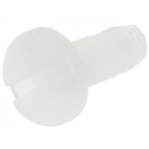 NSE-1580-M2.5-8; Screw; M2,5x8; Head: cheese head; slotted; plastic; Colour: natural; RICHCO