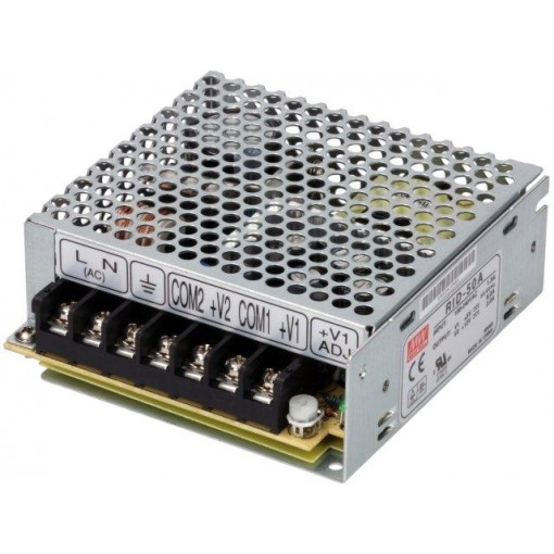 RID-50A; Power supply: switched-mode; modular; 54W; 5VDC; 99x97x36mm; 12VDC; MEAN WELL