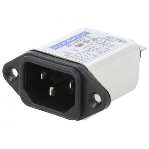 RID0342H; Connector: AC supply; socket; male; 3A; 250VAC; IEC 60320; -25÷85°C; ROXBURGH EMC