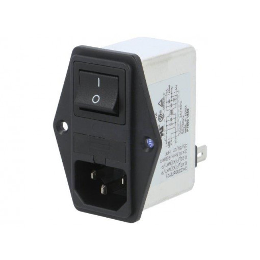 RIP0242H2; Connector: AC supply; socket; male; 2A; 250VAC; IEC 60320; -25÷85°C; ROXBURGH EMC