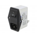 RIP0442H2; Connector: AC supply; socket; male; 4A; 250VAC; IEC 60320; -25÷85°C; ROXBURGH EMC
