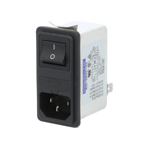 RIQ0642H2; Connector: AC supply; socket; male; 6A; 250VAC; IEC 60320; -25÷85°C; ROXBURGH EMC