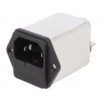 RIR0622H; Connector: AC supply; socket; male; 6A; 250VAC; IEC 60320; -25÷85°C; ROXBURGH EMC