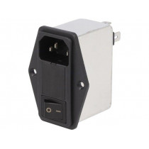 RIS0422H2; Connector: AC supply; socket; male; 4A; 250VAC; IEC 60320; -25÷85°C; ROXBURGH EMC