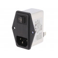 RIS0622H2; Connector: AC supply; socket; male; 6A; 250VAC; IEC 60320; -25÷85°C; ROXBURGH EMC